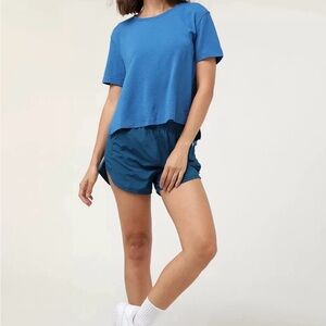 Nike Yoga Blue Dri-Fit Side Slits Top